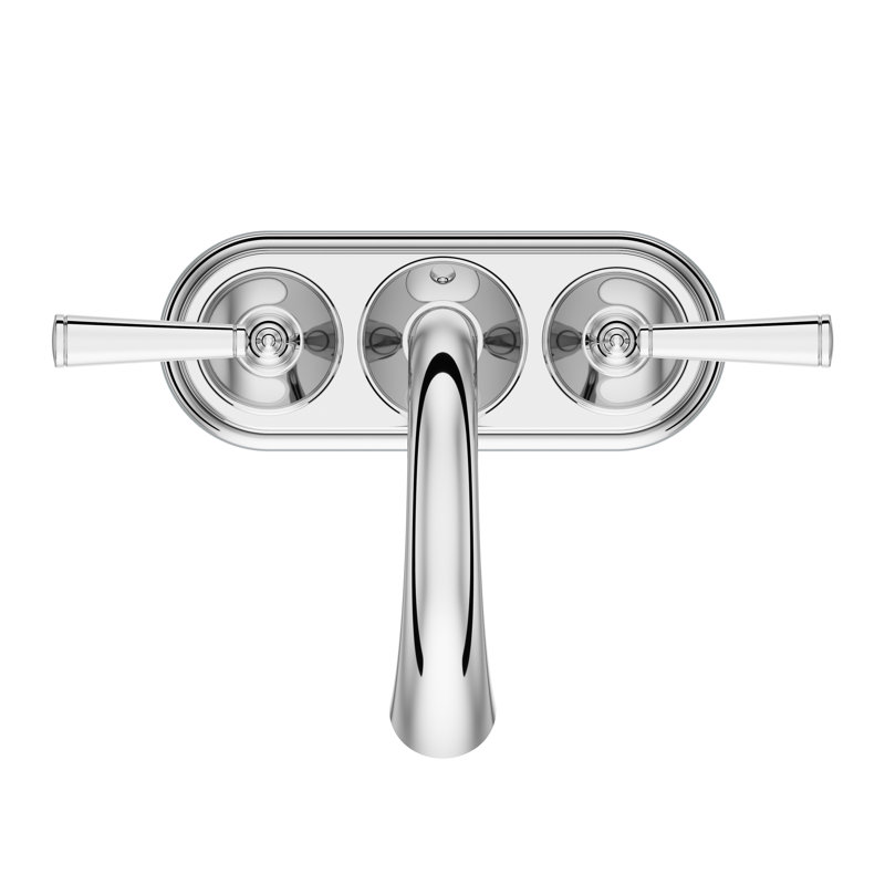 Polished Chrome Double Handle Centerset Bathroom Faucet