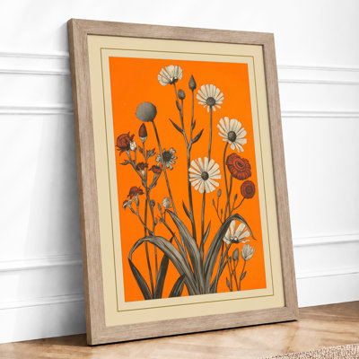 Daisies in Ink Botanical - Framed Print