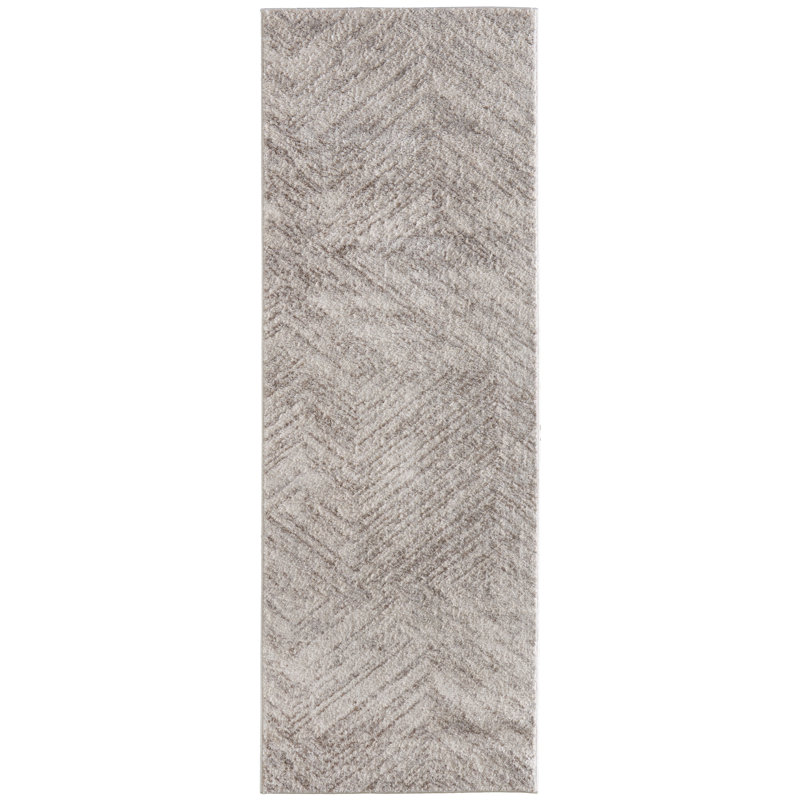 Tapis à motif géométrique moderne Leoner, Tapis de couloir 2 pi 10 po x 7 pi 10 po