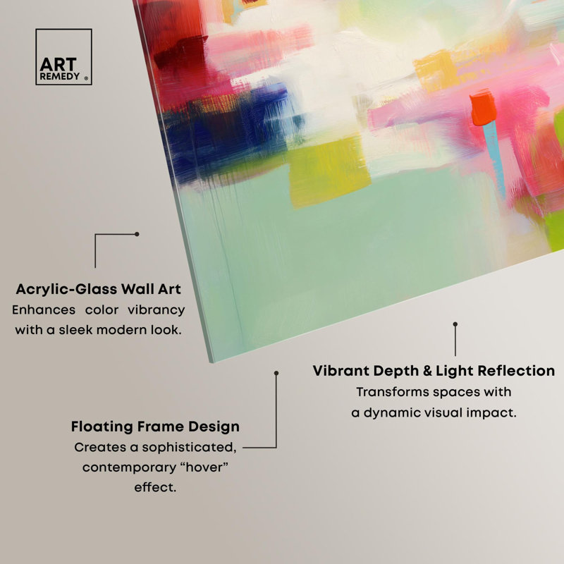 Décoration murale lumineuse à imprimé acrylique Roseat Hues III par Art Remedy, H 20 po x l 16 po