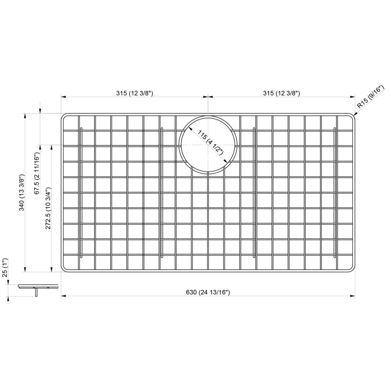 Stainless Steel Sink Grid with Plastic Feet