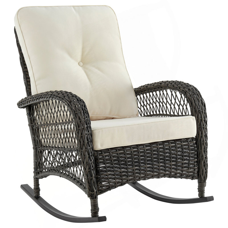 Chaise berçante en crème et noir