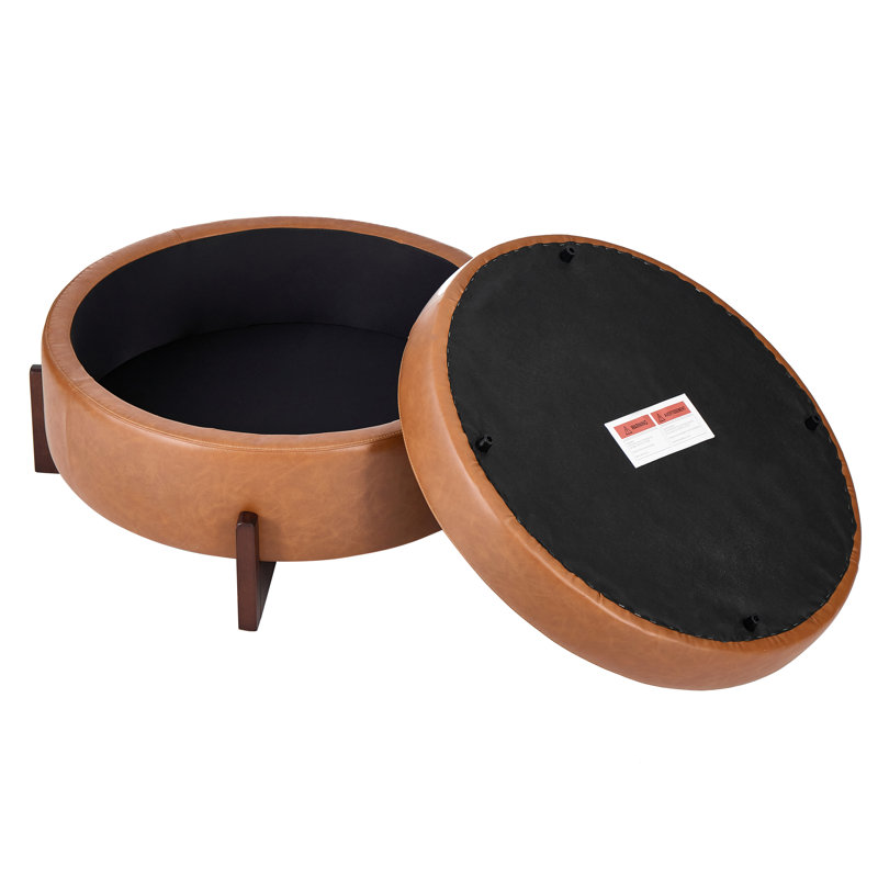 Repose-pieds Loom, Brown, Faux Leather