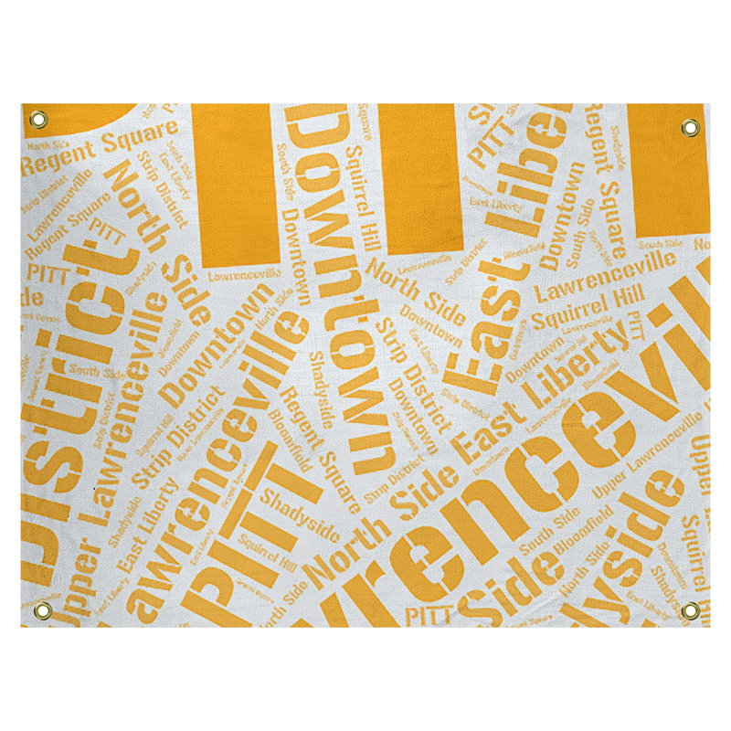 Polyester Tapestry, 59" H x 80" W, Orange, Detroit