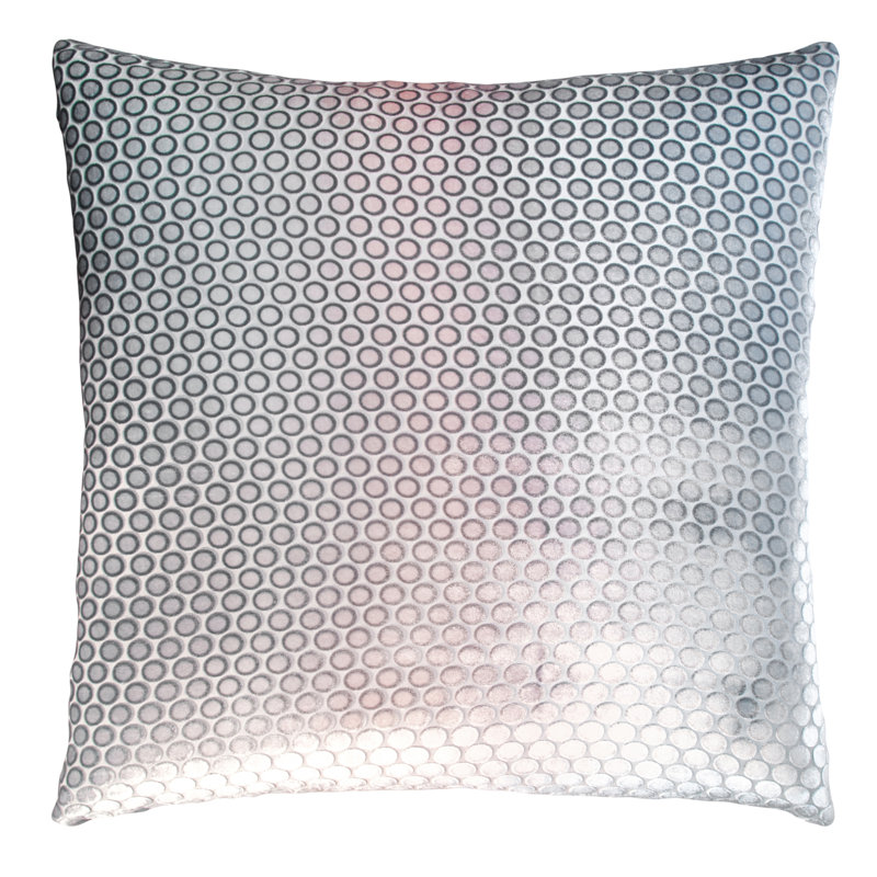 Dots Square Velvet Pillow Cover & Insert, 22"H x 22"W, Moonstone