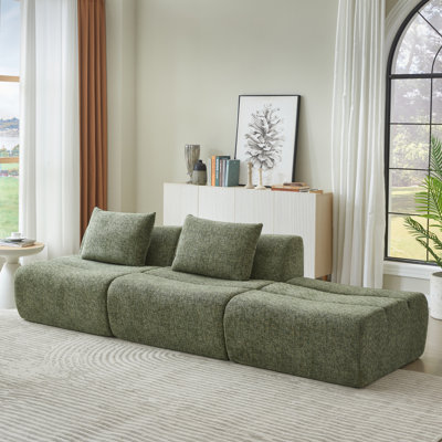 Oversized 3-Seater Sofa with Plush Chenille Fabric, No Assembly Required, Space-Saving Couch