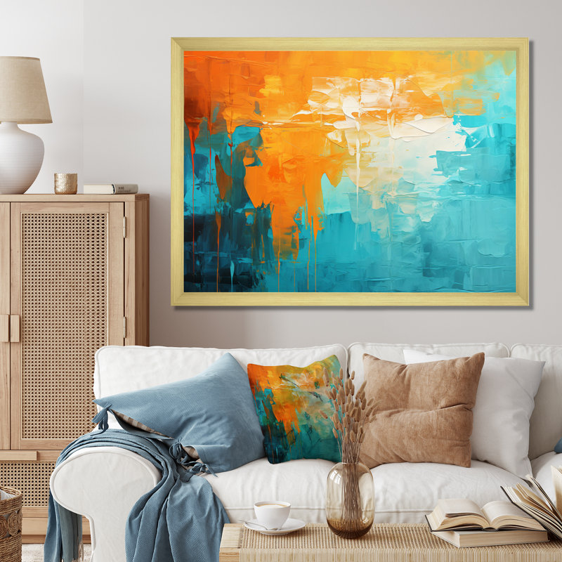 «Jaquaveon Abstract Thailande Tropical Rhythms», reproduction sur toile, H 24 po x l 32 po x P 1 po, Encadrement doré