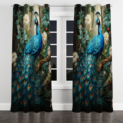 Rideau occultant moderne avec œillets Teal Peacock