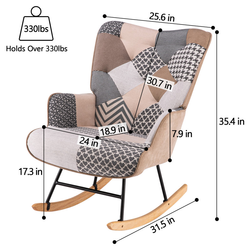 Chaise berçante Bunow, Gris