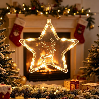 Décoration de Noël : Guirlande lumineuse DEL en acrylique à suspendre pour fenêtre