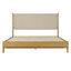 Cadre de lit plateforme en bois d'hévéa de qualité supérieure, cadre de lit grand avec tête de lit inclus, lit Mid-Century moderne de couleur beige-1544242414-1544242413