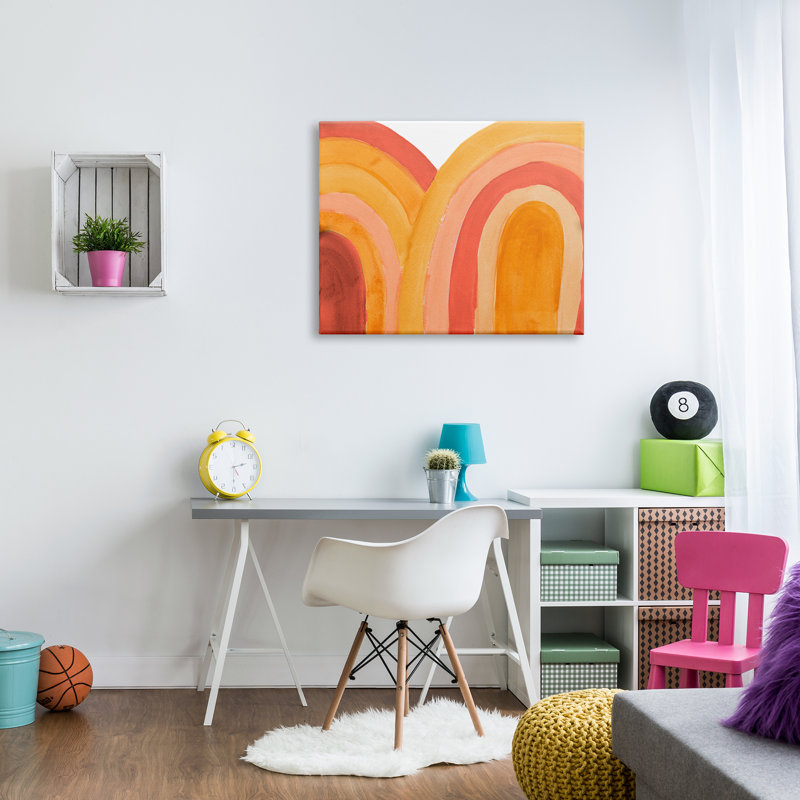 «Rainbows Summer» par Emily Navas - Peinture, H 30 po x l 40 po, Toile tendue