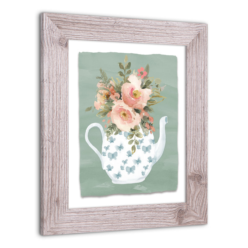 «Flower Teapot», reproduction encadrée, H 14 po x l 11 po x P 0,75 po