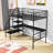 Twin Size Metal Loft Bed With Built-In-Desk