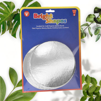 Silver Shimmering Mirror Board Circles 25 Pack
