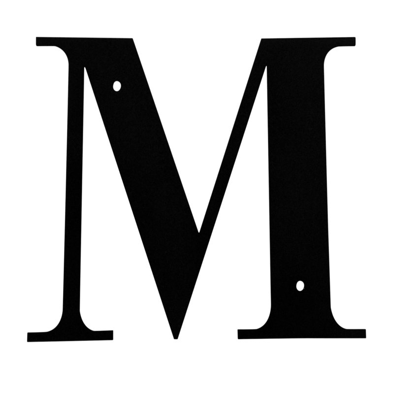 Metal Surface Mount House Letter, 6" H x 8.25" W x 0.08" D, M