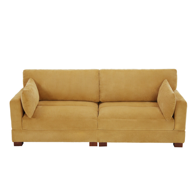 Bentura 217.7Cm Flared Arms Sofa, Orange