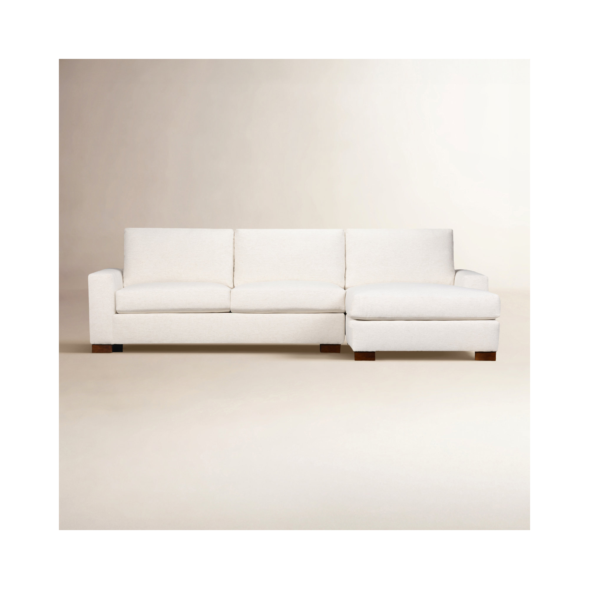 Jonie 115" 2-Piece Upholstered Chaise Sectional, Nomad Snow Crypton® Chenille, Left Hand Facing