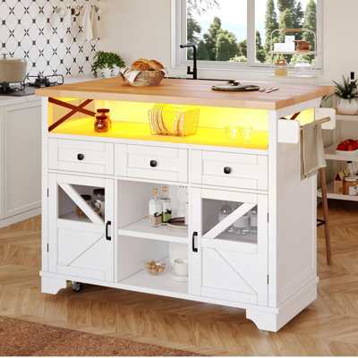 120 cm W Kitchen Island with Top
