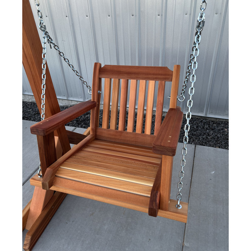 Varetta 1 Person Cedar Solid Wood Hanging Porch Swing
