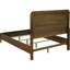 Grand lit à panneau en noyer, tête de lit arrondie et placage en bois naturel pour la chambre à coucher Elegance Low A Serene