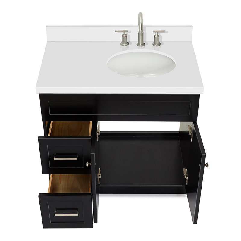 Ensemble de meuble-lavabo simple 37 po Abell, Noir