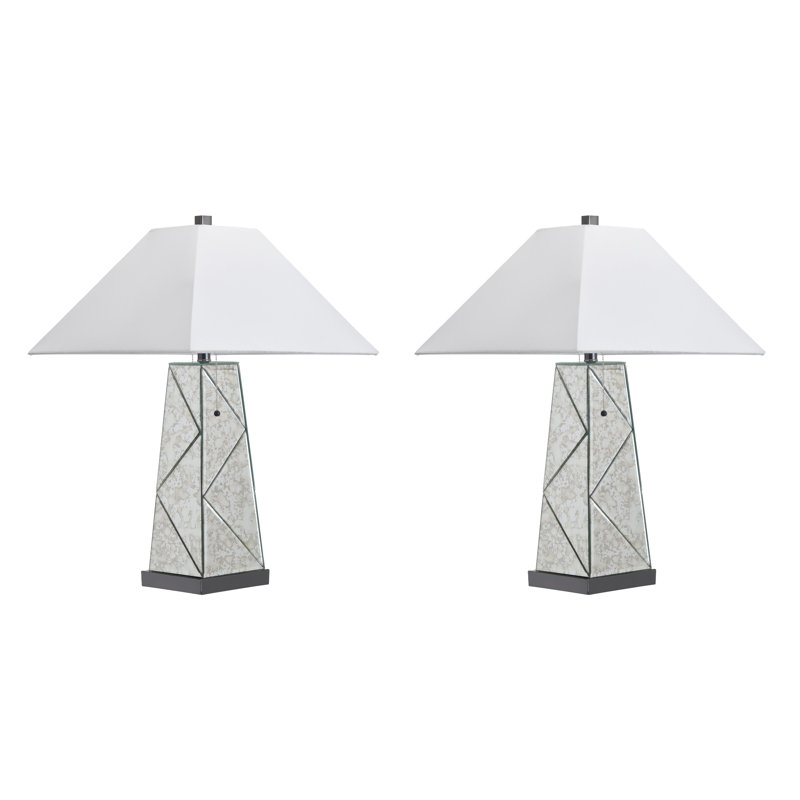 28.5" Metal Table Lamp With White Shade