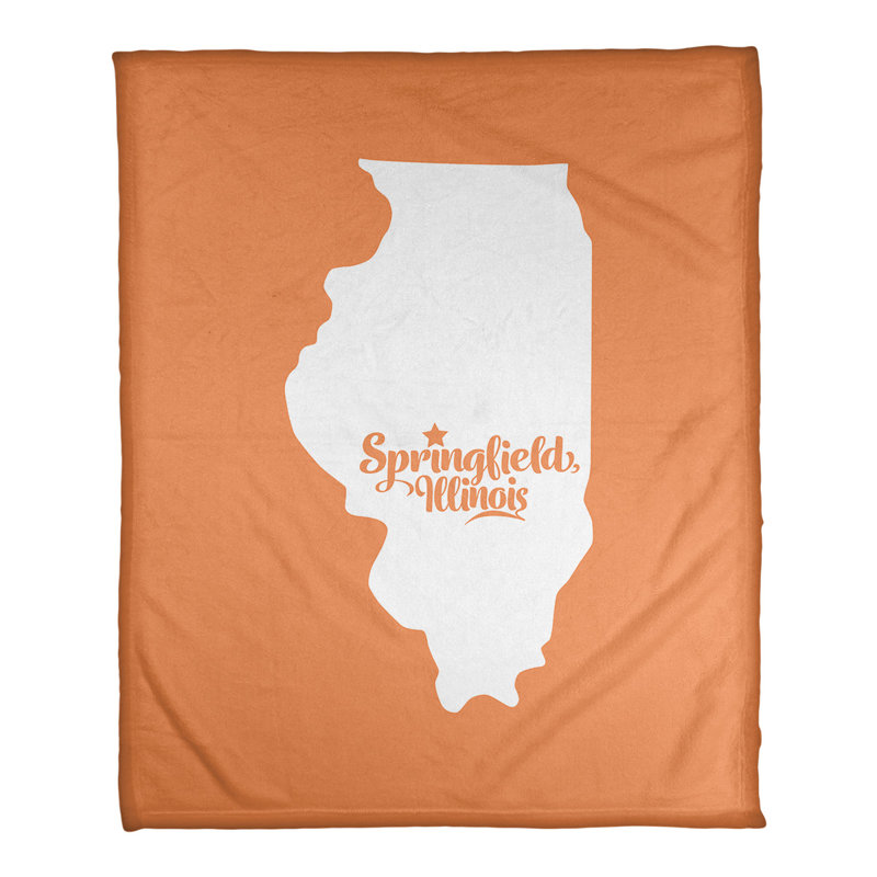 Couverture de polaire springfield illinois, 60 po x 80 po, Orange
