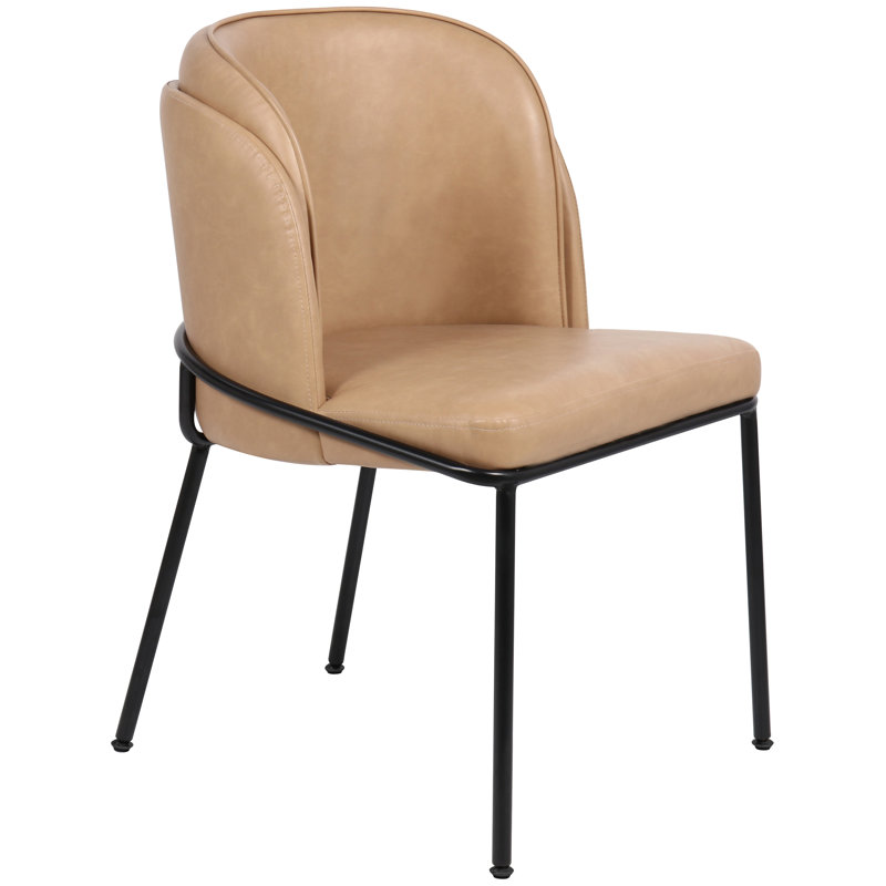 Jagger Faux Leather Dining Chair, Set Of 2, Tan Vegan Leather