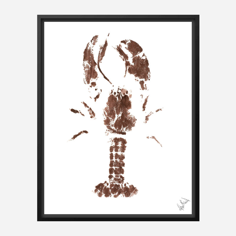 «Lobster II» par l'artiste, Cadre flottant noir, H 26 po x l 22 po x P 2 po