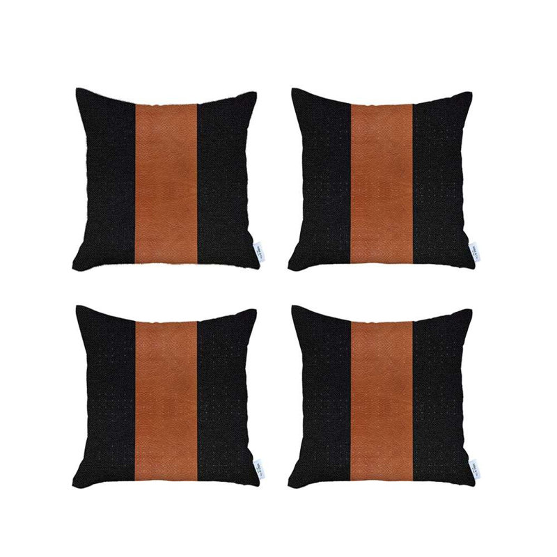 (Ensemble de quatre) Housses de coussin décoratif, Noir