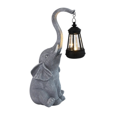 Sunny The Lantern Elephant Garden Solar Light Statue