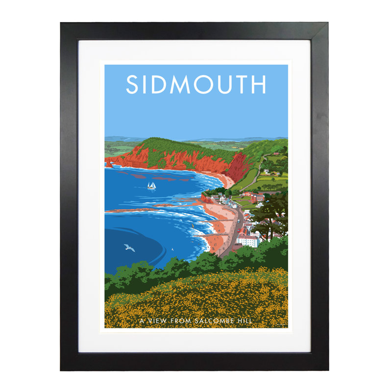 Sidmouth by Stephen Millership - Print, 43.5cm H x 33.5cm W x 2.2cm D, Black