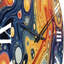 Horloge murale Orange Blue Galactic Universe II-93382563