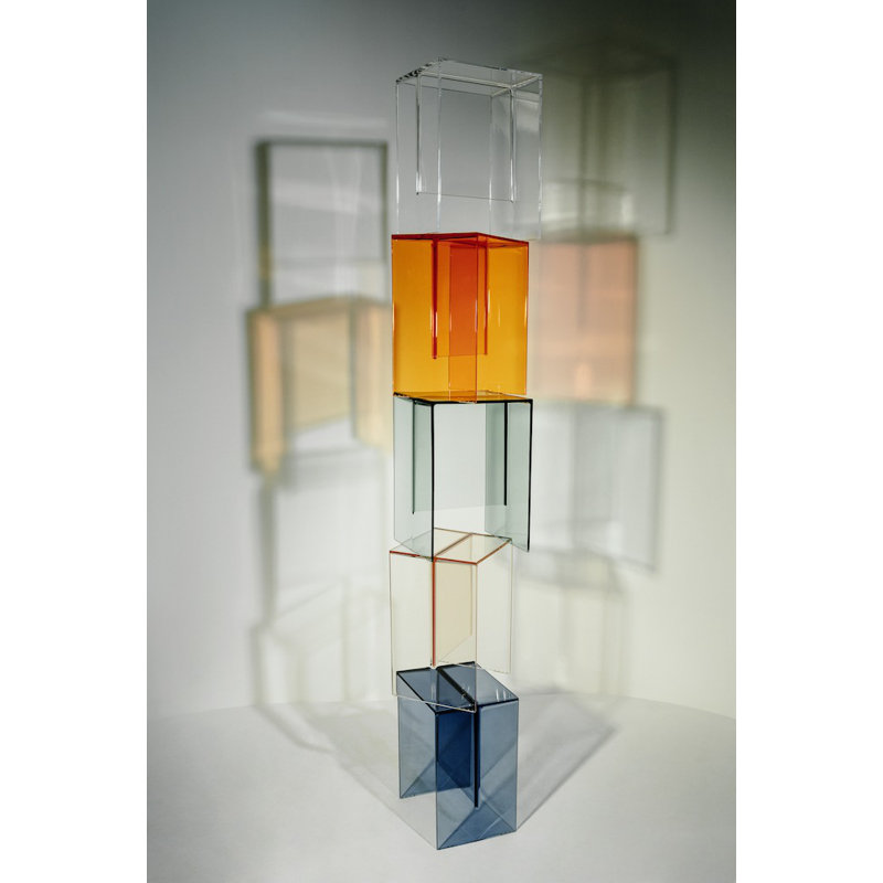 Kartell Glass End Table, Blue