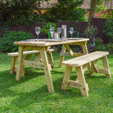 Aggi Rectangular 3 - Piece 2 - Person 150Cm L Outdoor Picnic Table