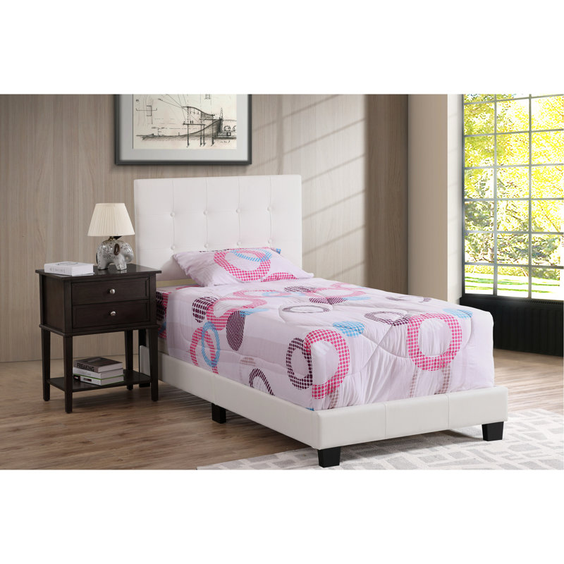 Lit simple avec texture blanche et rembourrage en mousse - surface G1305