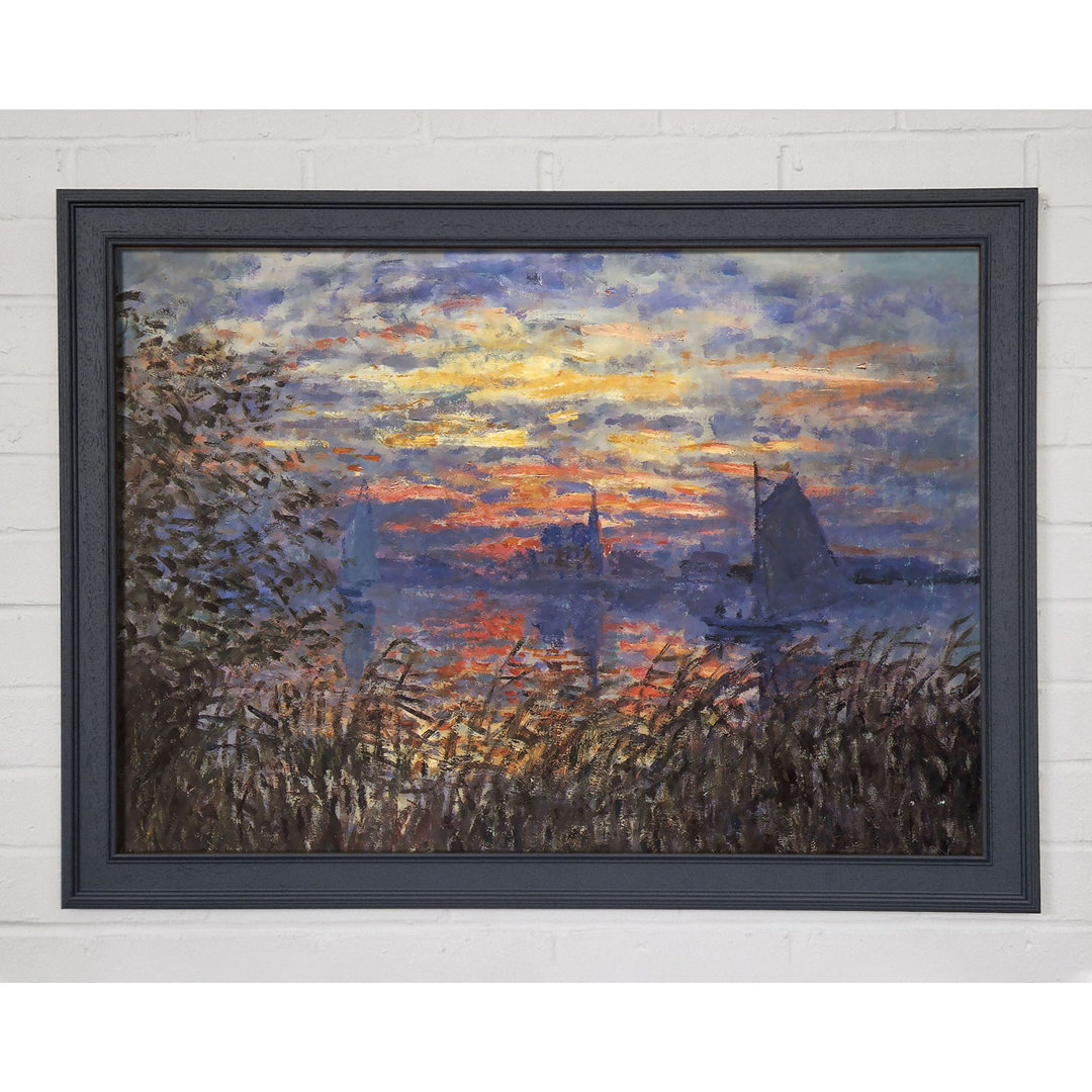 Gerahmtes Leinwandbild Sunset on the Seine von Monet