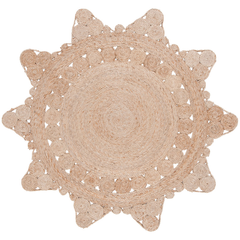 Tapis en jute à fibre naturelle Chasyn, Rond 3 pi
