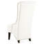 Chaise de salon blanche avec dossier à oreilles haut et siège à bande élastique, pour le confort de la chambre à coucher-488966315