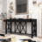 60''Acacia Veneer Console Table with 4 Spacious Drawers-978110164
