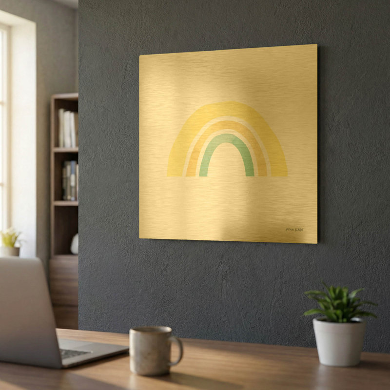 «Pastel Rainbow II» par Ann Kelle, art mural en métal doré, 24 po x 24 po, 24 po x 24 po