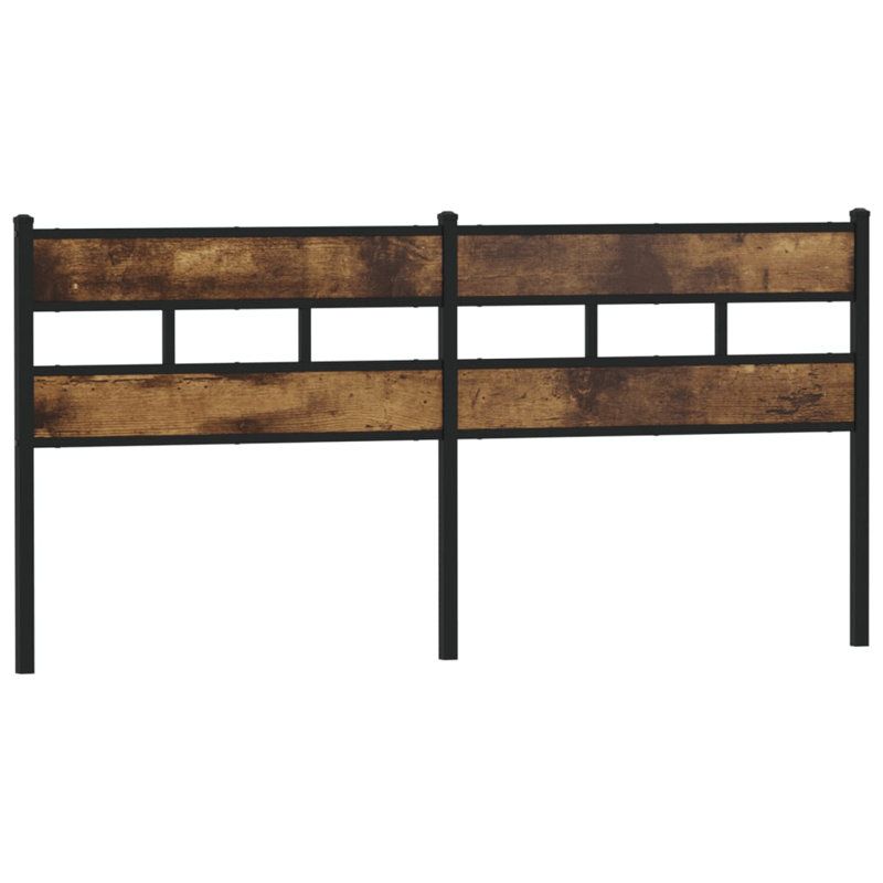 Vidaxl Replace Headboard Smoked Oak 193 Cm Iron And Engineered Wood, Super King (6'4), Smoked Oak