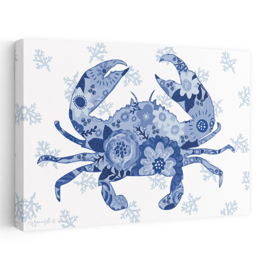 Floral Crab by Annie LaPoint - Wrapped Canvas Print