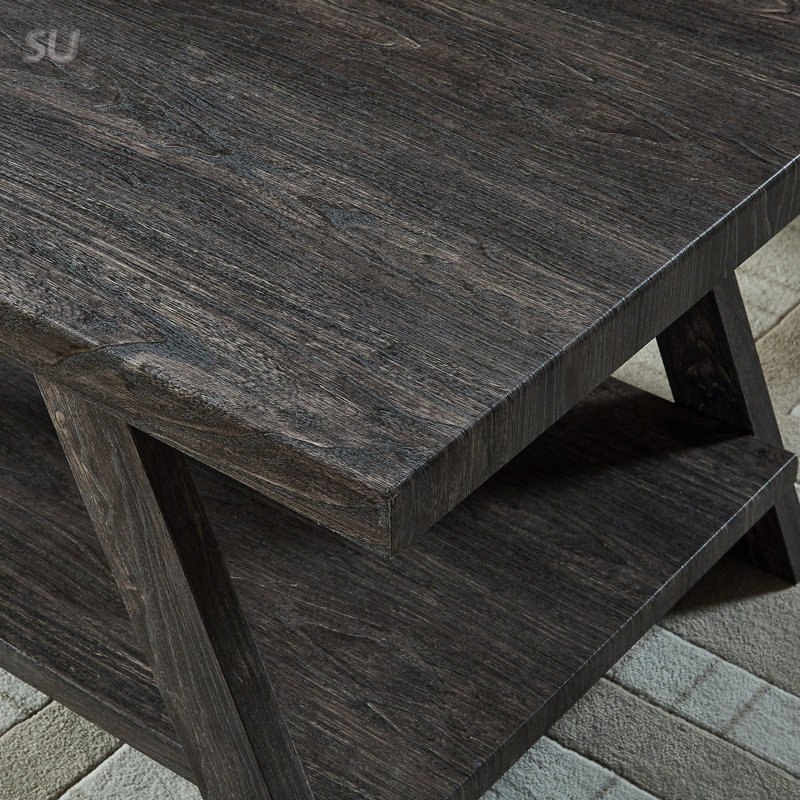 Table de bout contemporaine en bois à finition anthracite Athens, Gris anthracite, Gris anthracite