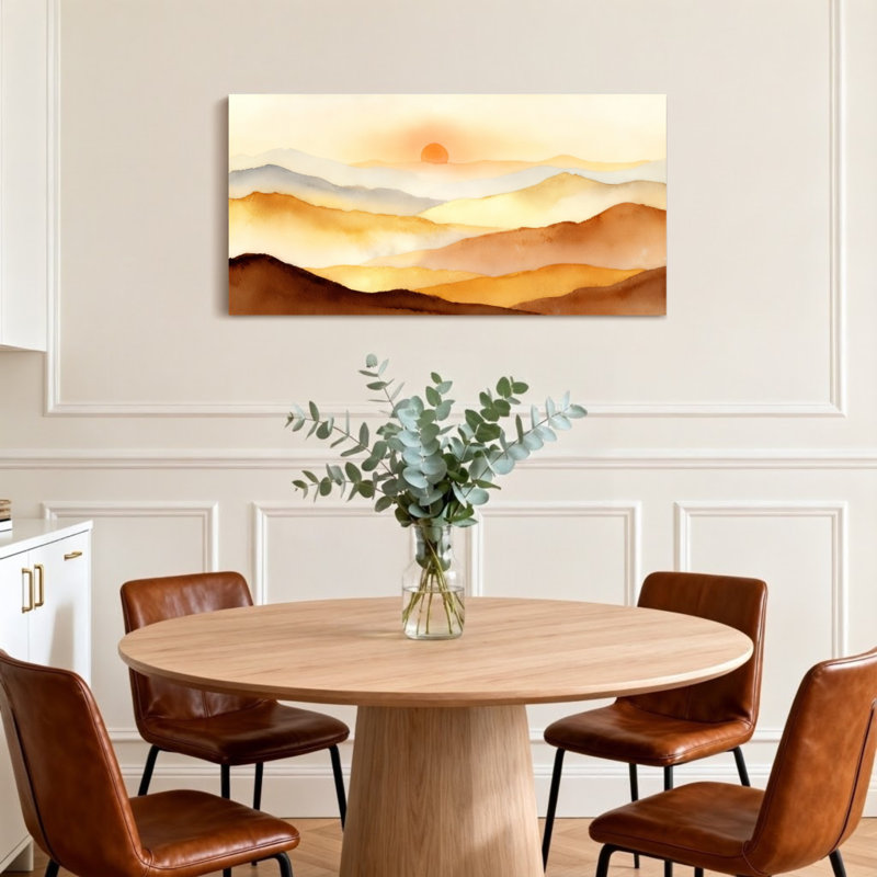 «Landscape & Nature Mountain Landscape Sunset», reproduction d'art sur toile, H 28 po x l 58 po