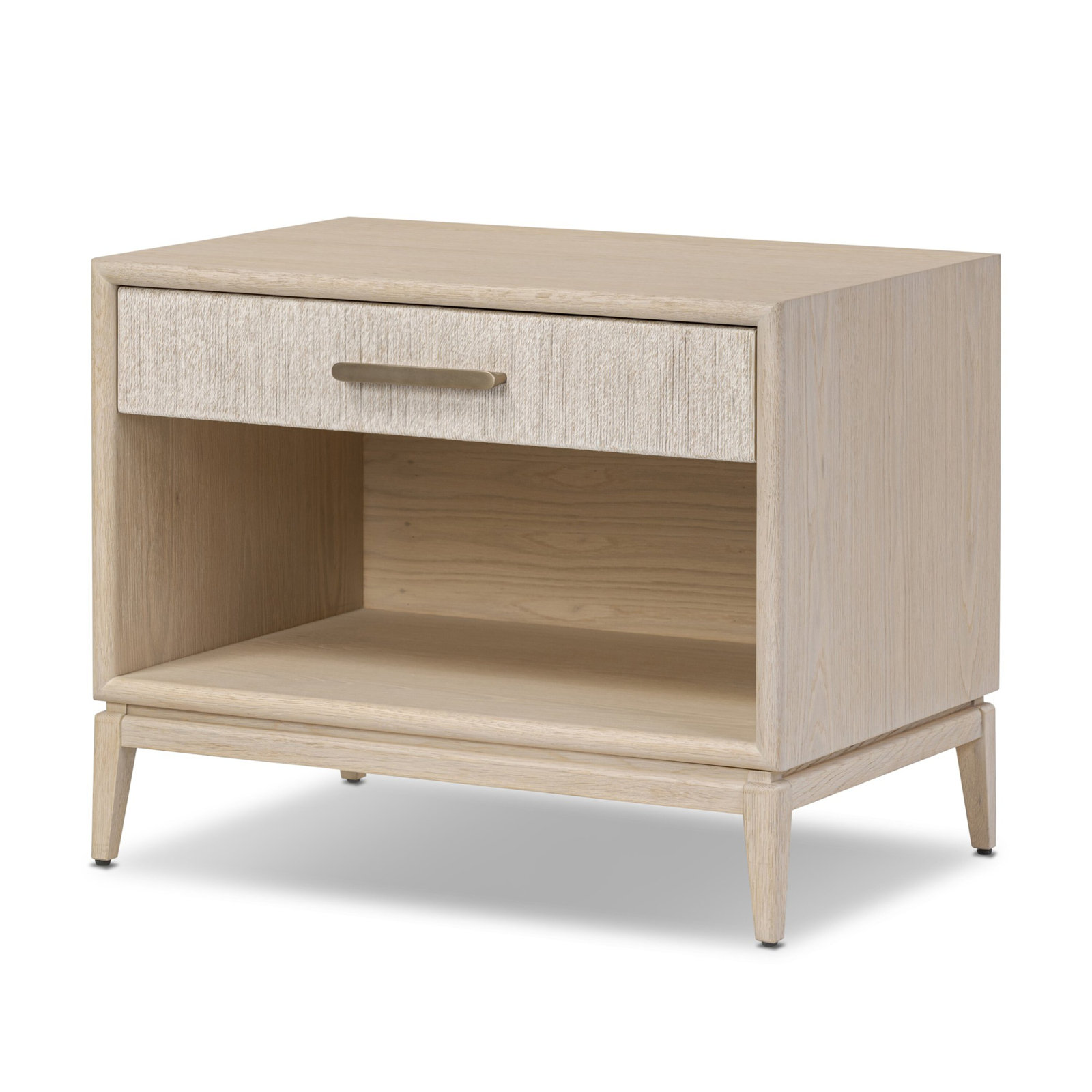 1-Drawer Open Oak Nightstand, White