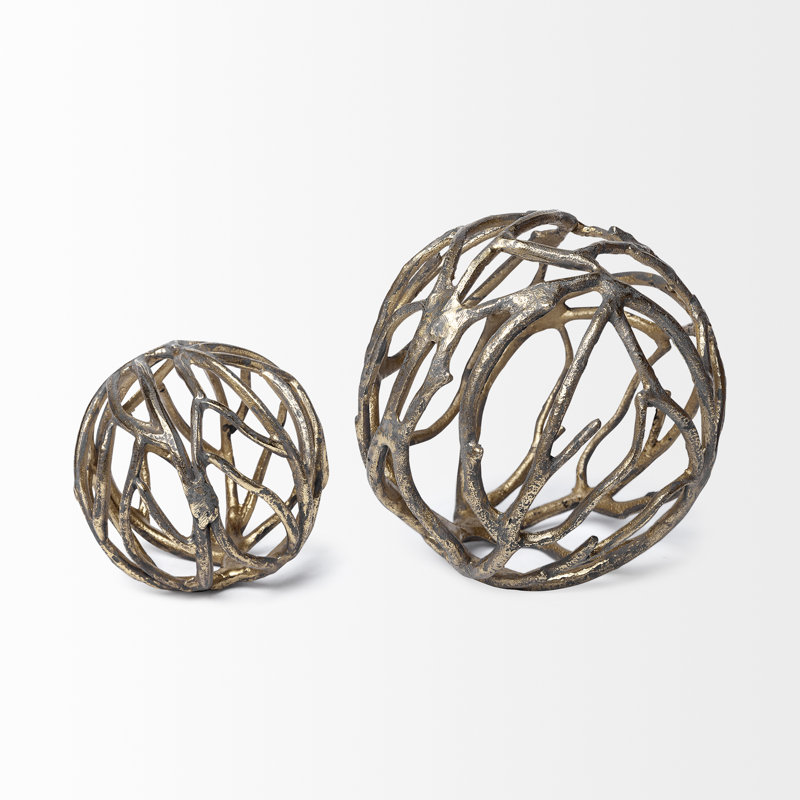 68414 -Sphaira Noir Ii (Large), 4.75" H x 4.75" W x 4.75" D, Gold