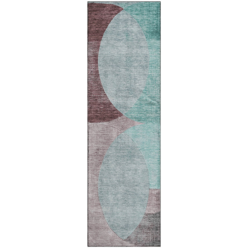 Tapis géométrique de qualité supérieure lavable à la machine AMF1140, Tapis de couloir 2 pi 3 po x 7 pi 6 po