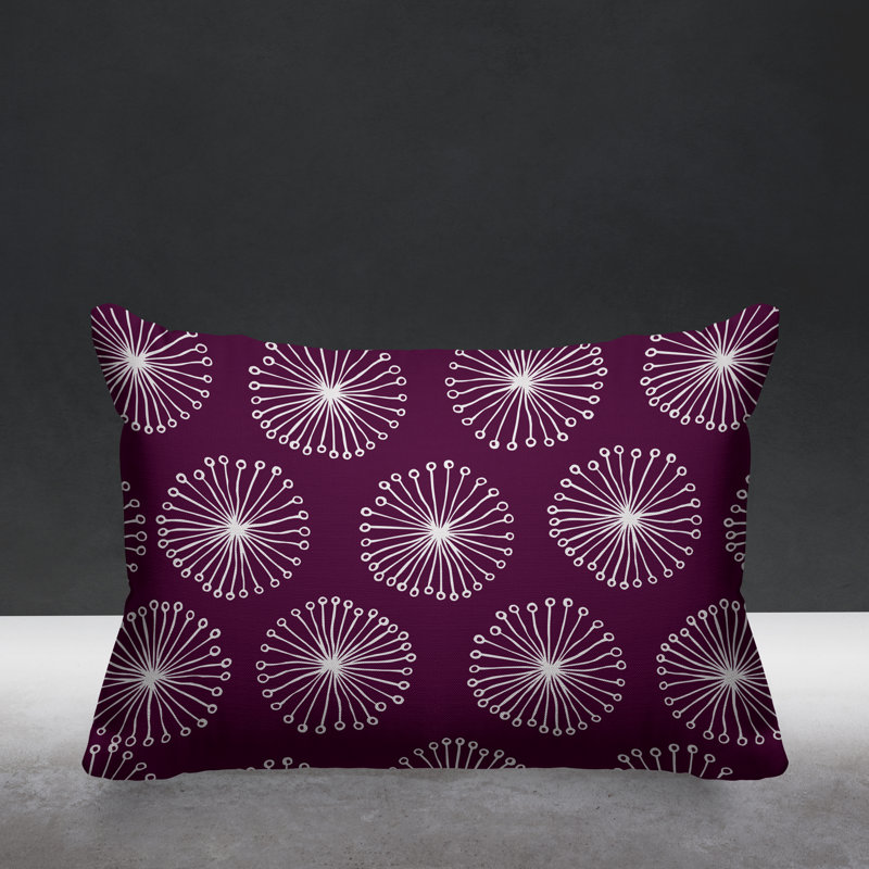 Janis Dandelion Indoor/Outdoor Throw Pillow, Purple
